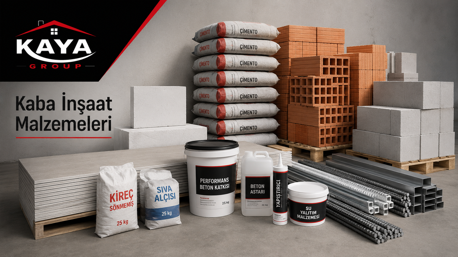 Çimento tuğla gazbeton demir ve kaba inşaat malzemeleri