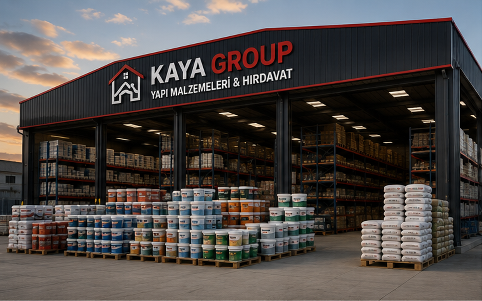 Keşan boya ve yüzey kaplama ürünleri Kaya Group mağaza ve depo görünümü