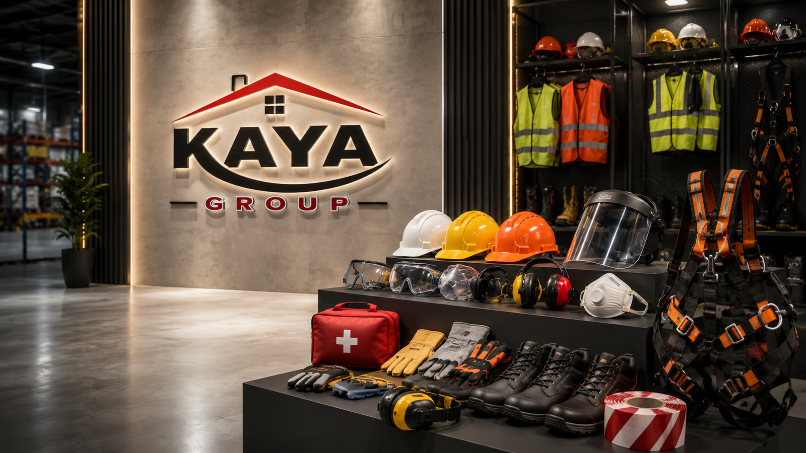 Keşan iş güvenliği ekipmanları Kaya Group baret reflektörlü yelek iş ayakkabısı emniyet kemeri ve koruyucu donanımlar