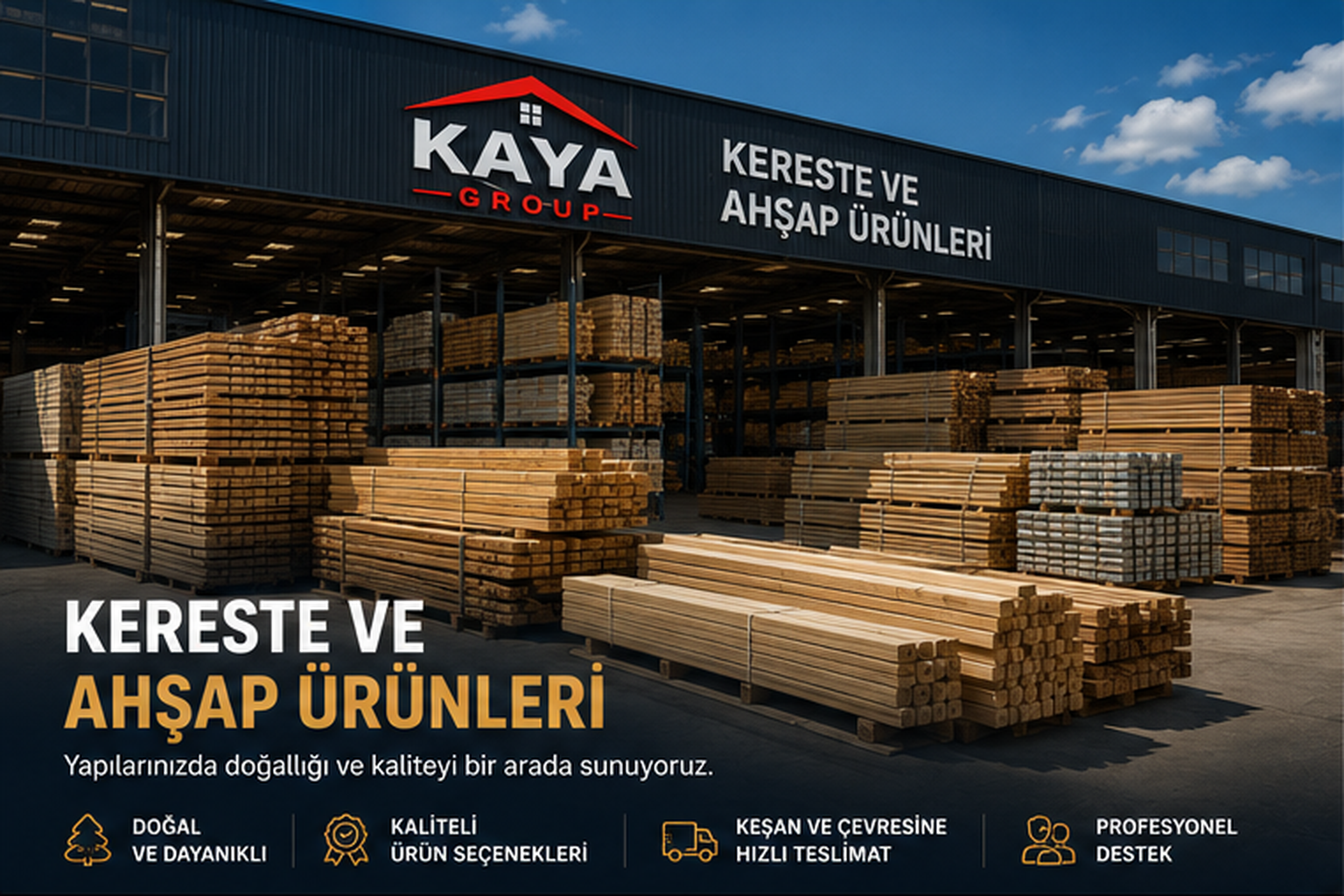 Kaya Group Keşan kereste ve ahşap ürünleri deposu