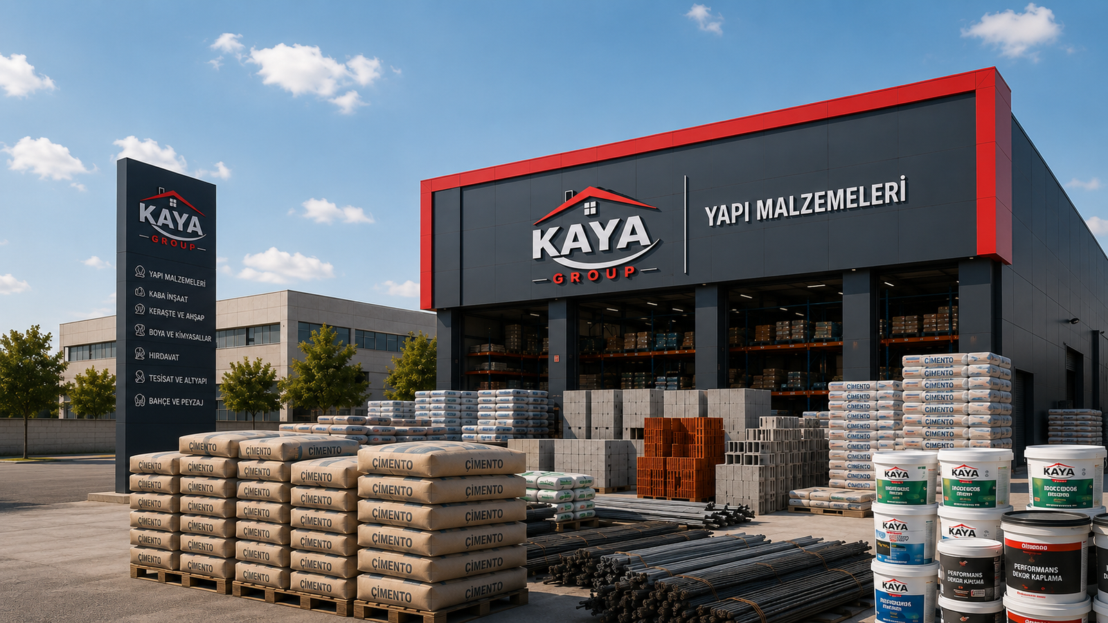 Malkara yapı malzemeleri için çimento, demir, tuğla, yapı blokları, boya ve hırdavat ürünleri - Kaya Group
